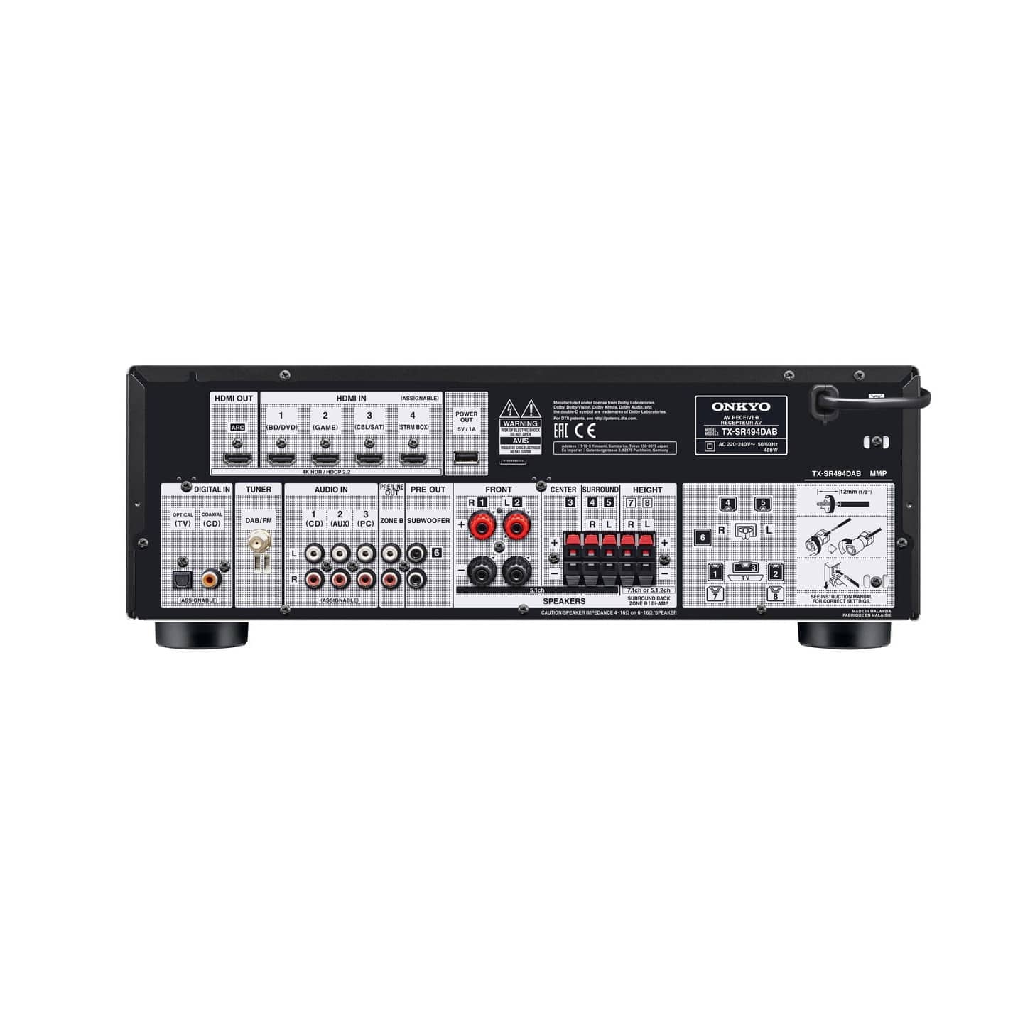 Onkyo TX-SR494DAB Sintoamplificatore AV