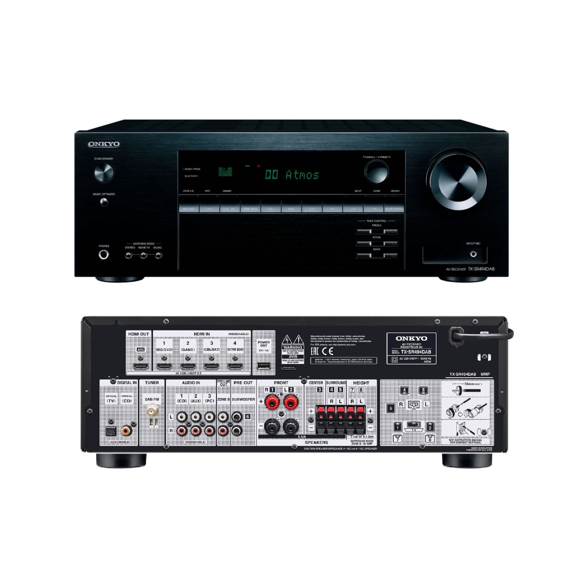 Onkyo TX-SR494DAB Sintoamplificatore AV