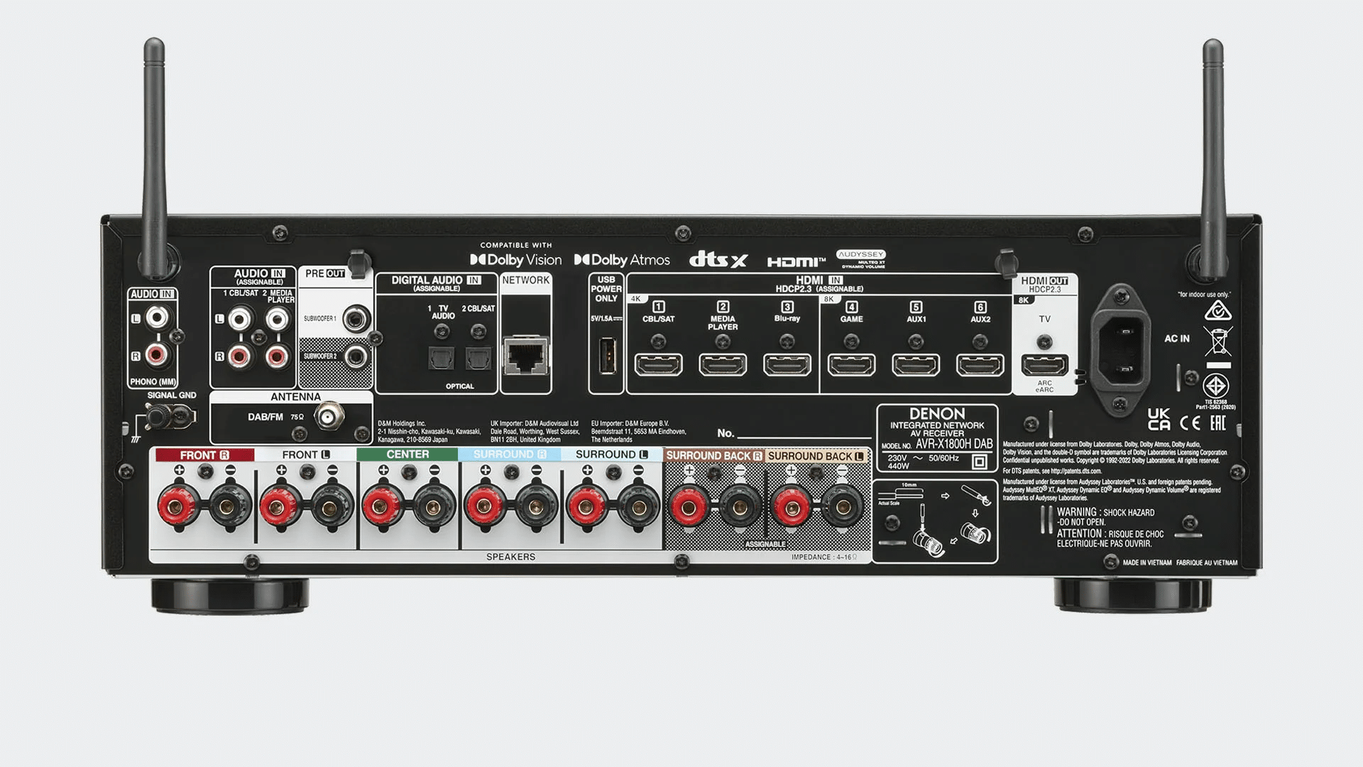 Denon AVR-X1800H DAB Sintoamplificatore