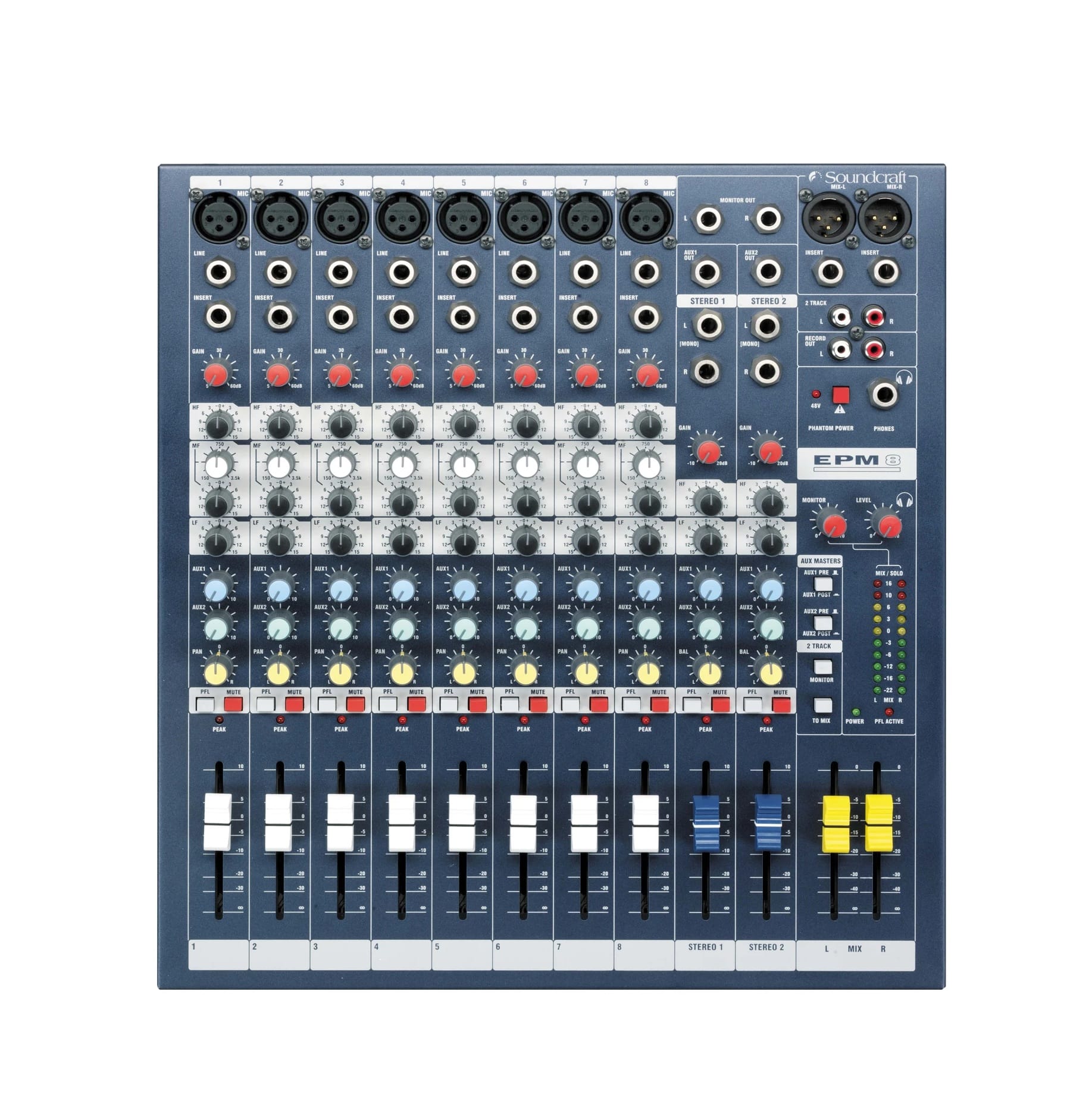 EPM8-Top_x_large Soundcraft EPM8 mixer 8 canali