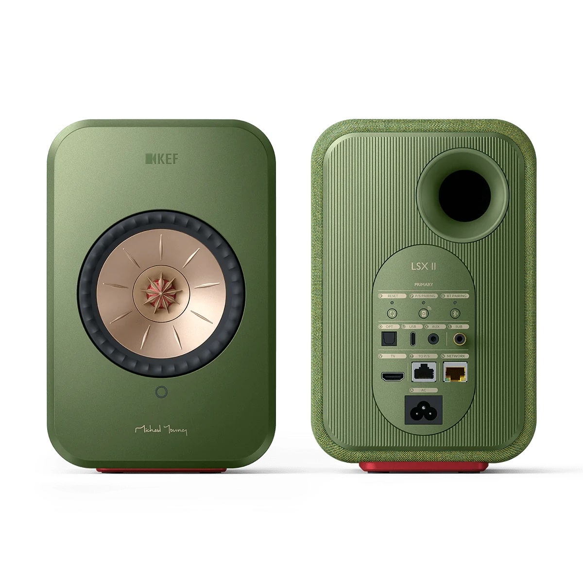 KEF LSX II green front rear KEF LSX II Casse Attive