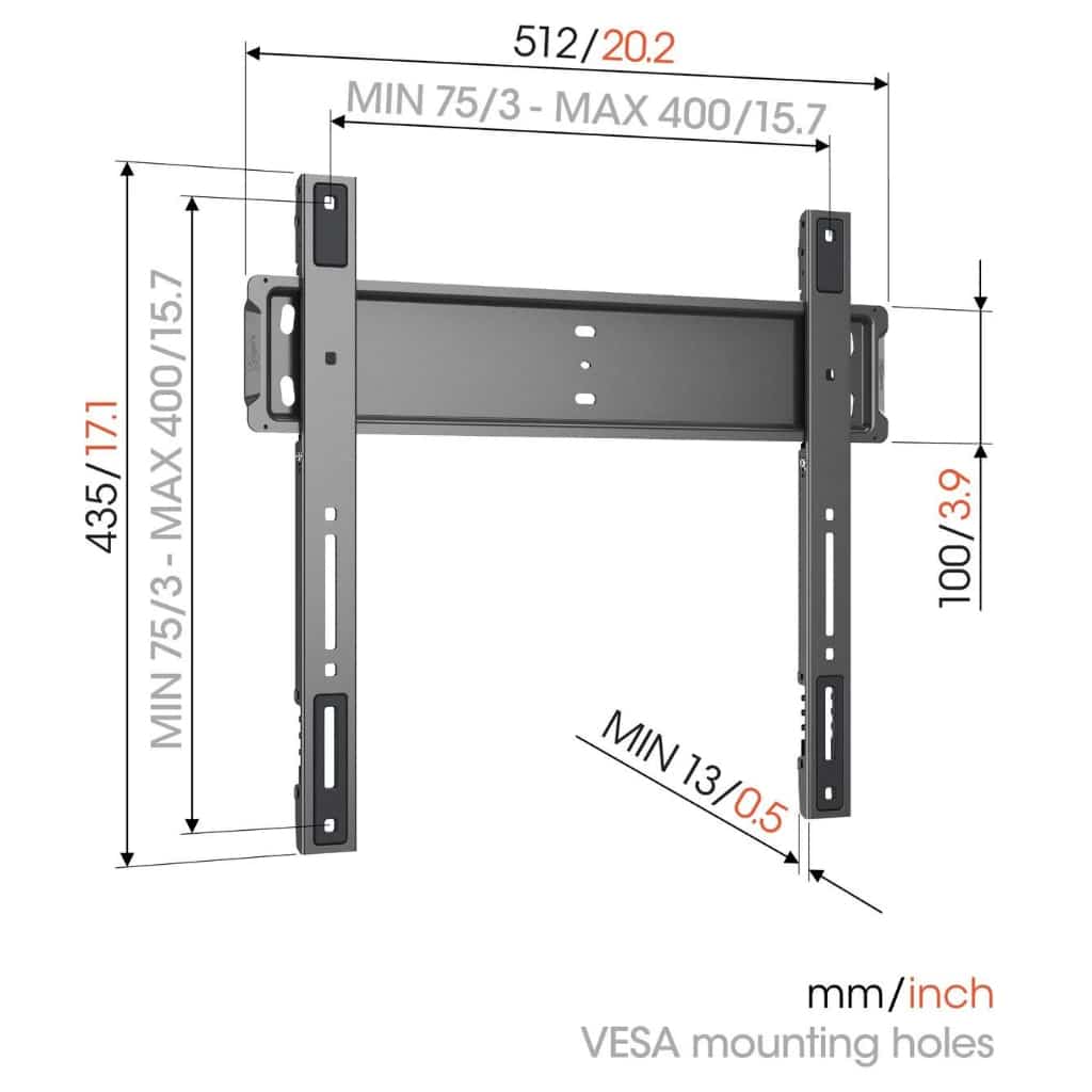 Vogel's TVM 5705 Staffa TV Fissa Nera